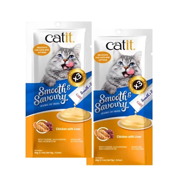 Catit Smooth & Savoury, Chicken with Liver (4x15g per pack)