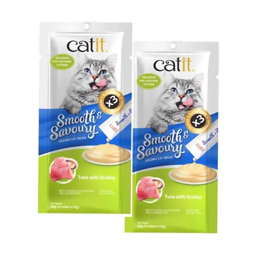 Catit Smooth & Savoury, Tuna and scallop (4x15g per pack)