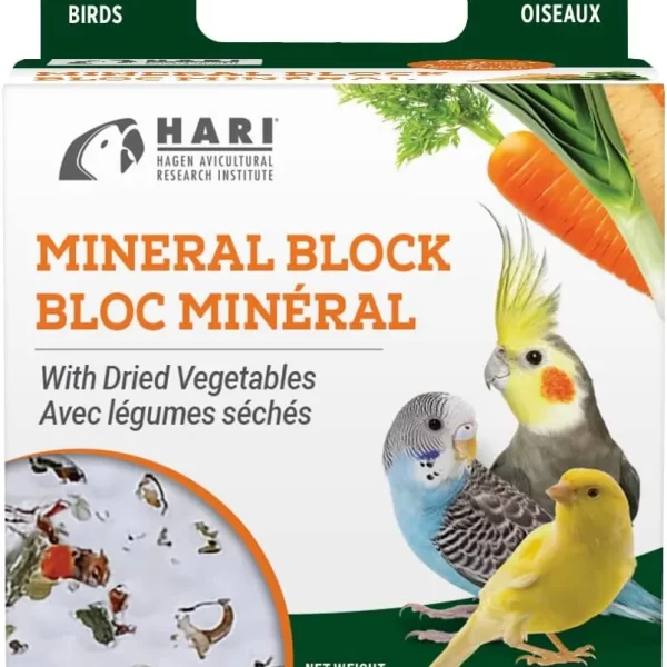 Hari Mineral Block for Birds with Dried Vegetables, Calcium Supplement Bird Treat