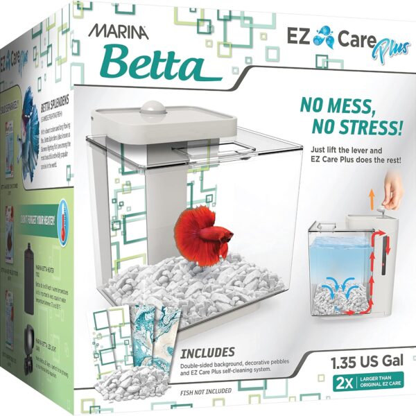 Marina Betta Aquarium 4.9l/1.3gal EZ Care PLUS – White