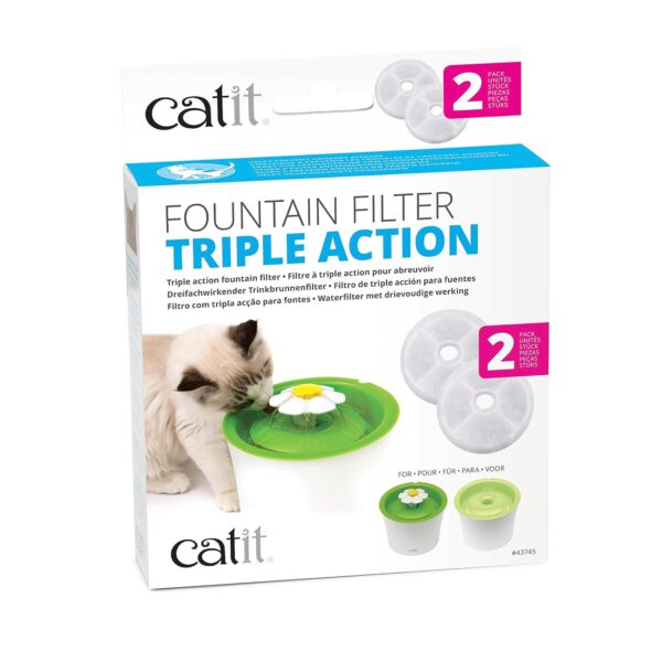 Catit flower fountain Triple Action Filter – 2 Pack