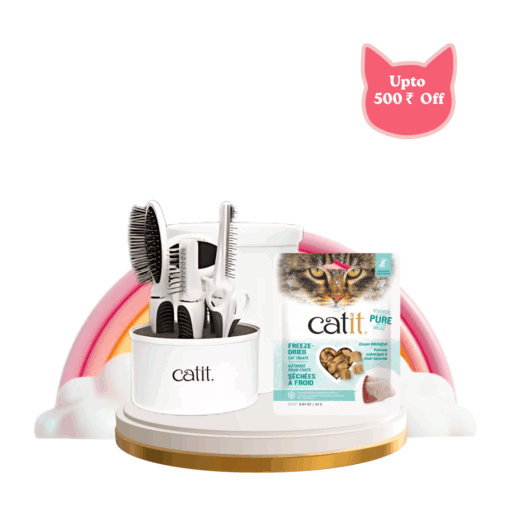 Care & Treat Bundle – Catit Grooming Kit with Freeze-Dried Delights