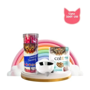 Catit Complete Feeding Combo – Dish + Freeze-Dried + Smooth & Savoury Jar 25 pack