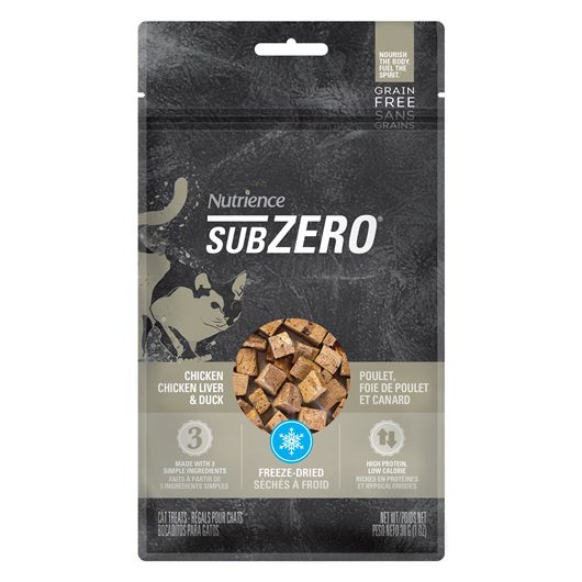 Nutrience Grain Free SubZero Treats – Cat Chicken, Chicken Liver & Duck – 30 g (1 oz)
