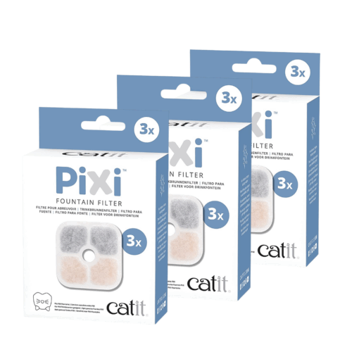 Catit PIXI Cat Drinking Fountain Filter, Replacement Triple Action Water Filter, 9-Pack