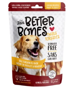 Second image of Zeus Better Bones Rawhide Free Twists Dog Treats – BBQ Chicken Flavour, Chicken Wrapped