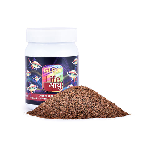Second image of Life AAYU Glow Fish Food – Natural Color Enhancer with Spirulina, Paprika & Beta Carotene | Digestion-Friendly Floating Pellets (63g)