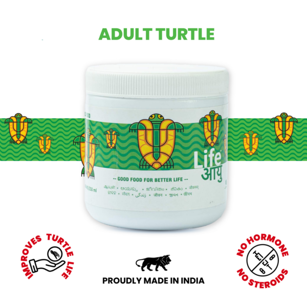Life AAYU Adult Turtle Food – Spirulina & Calcium Enriched Ayurvedic Diet for Strong Shell, Gut Health & Digestion (100g)