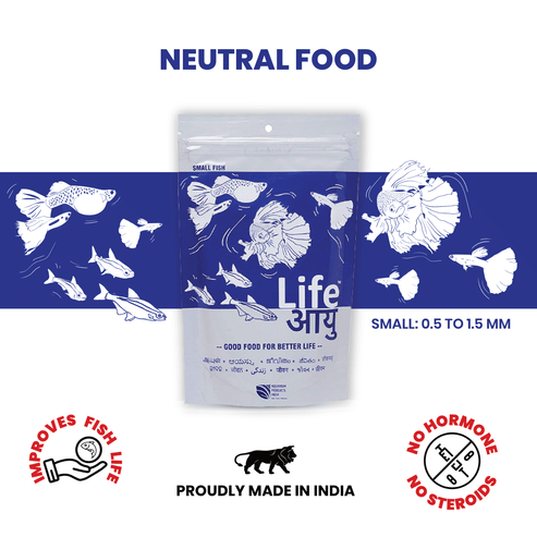 Life AAYU Neutral Fish Food – Ayurvedic Daily Diet for All Fish Sizes- Small